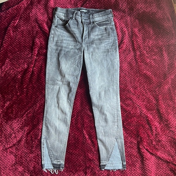 Express high waisted black denim skinny jean - Picture 1 of 3